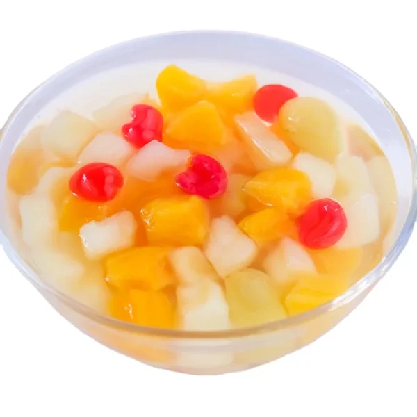 Canned fruit cocktail in light syrup