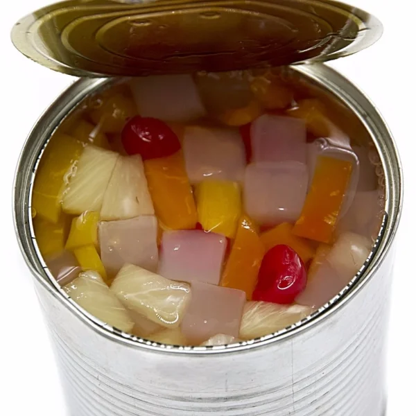 Canned fruit cocktail in light syrup