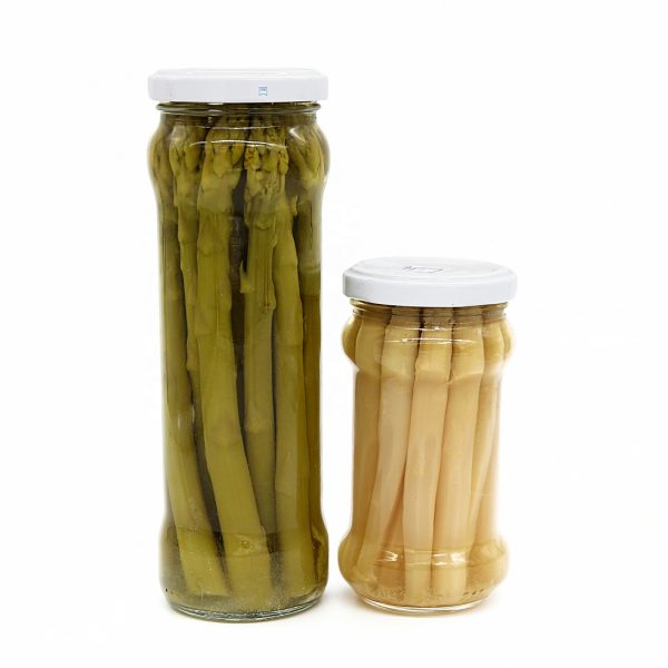 White asparagus in glass jar