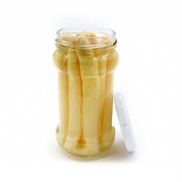 White asparagus in glass jar