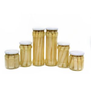 White asparagus in glass jar