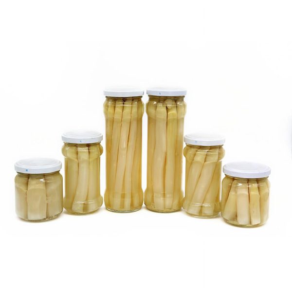 White asparagus in glass jar